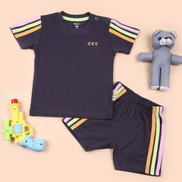 V-Mart Boys Striped Pure Cotton T-Shirt With Shorts-image-73