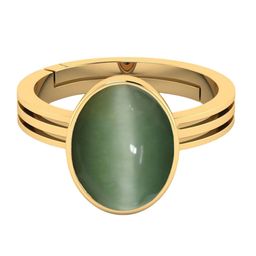 VISHVMA Gold Plated Cat Eye 7.25 Ratti Gem Stone Studded Finger Ring-picture-12