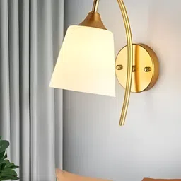 GAUVIK Gold-Toned & Cream-Coloured Metal Wall Lamp-17