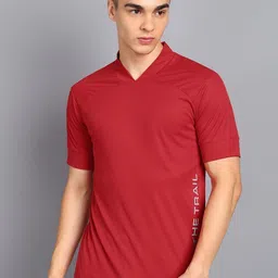 HRX by Hrithik Roshan Typography Printed V-Neck Ultra-Dry T-Shirt-image-97