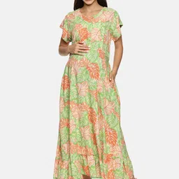 Nejo Women Print Maternity Fit and Flare Dress-picture-57