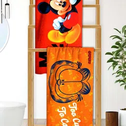 Athom Living Orange 2 Printed Cotton 350 GSM Bath Towel-image-25