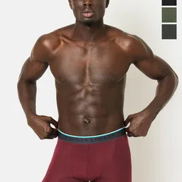 OLWEN Pack Of 4 Mid-Rise Short Trunks Po4-Ebony-Platinum-Wine Noir-Ivy-S-51