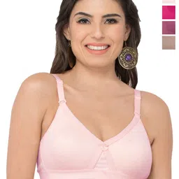 College Girl Pack of 4 Full Coverage Seamless Lightly Padded Minimizer Bra-image-53