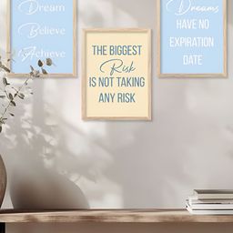 Kotart Brown & Blue 3 Pieces Wooden Abstract Printed Wall Art-picture-34