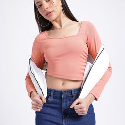 glitchez Pastel Dreams Stylised Square Neck Ruched Crop Top-image-53