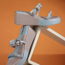 Killer Colourblocked Open Toe Wedge Sandals-49