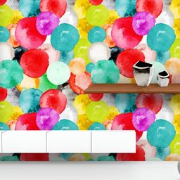 ArtzFolio Printed UV-Resistant Anti-Bacterial Hand Drawn Circles Peel & Stick Wallpaper-image-86