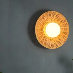Claymango Brown & White Textured Wood Contemporary Spherical Shaped Wall Lamp-picture-16