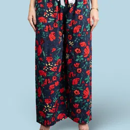 Jinfo Women Floral Printed Knitted Ethnic Palazzos-picture-49