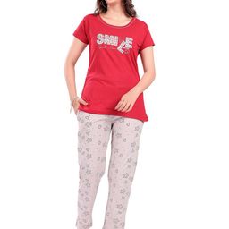 SWEET MOON Printed Round Neck Night suit-image-89