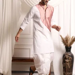 MIDAV Men Printed Thread Work Block Print Kurta-picture-3