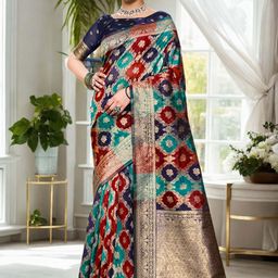 Anouk Woven Design Zari Organza Banarasi Saree-31