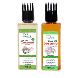 ANI'S Set Of Extra Virgin Coconut & Black Sesame Hair Oils -100ml Each-42