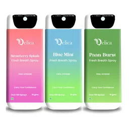 Qelica Set Of 3 Strawberry Splash Blue Mint Paan Burst Fresh Breath Spray-10g Each-7