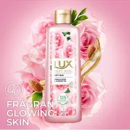 LUX Set Of 2 Soft Skin Body Wash With Almond Oil For Glowing Skin - 245ml Each image 5