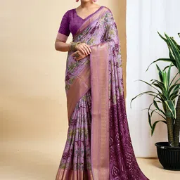 all about you Floral Zari Silk Blend Tussar Saree-picture-22