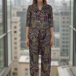 BAESD Printed Shirt With Palazzos Co-Ords-43