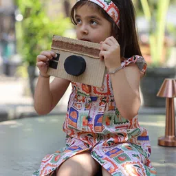 Funny Bones Clothings Animal Print Linen A-Line Dress-40