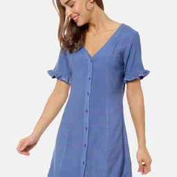 Campus Sutra Women Flared Sleeves A-Line Dress-picture-33