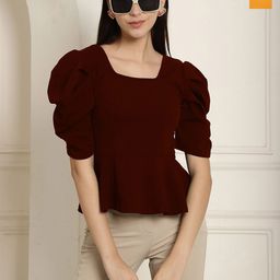 Metronaut Women Pack Of 2 Solid Peplum Regular Top-image-62