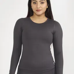 Hunnit Women Zen Active Wear Full Sleeves Top with Built in Bra-35