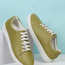Kosher Men Synthetic Leather Lace-Up Sneakers-image-63