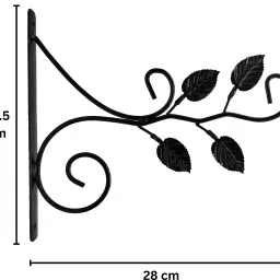 garden deco High Quality Leaf design Wall Mounted Shelf Bracket (Set of 1 Pc) 32.5 Cm Shelf Bracket image 3