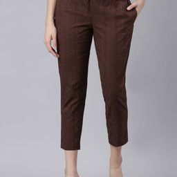Souchii Women Tailored Tapered Fit High-Rise Easy Wash Trousers-image-85