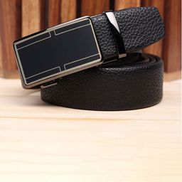 WINSOME DEAL Men Slider Buckle Closure Textured Formal Belt-image-51