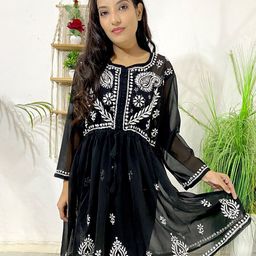 ADR CHIKAN Embroidered Georgette Top-image-51