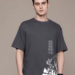Moda Rapido Men Graphic Printed Round Neck Cotton Oversized T-shirt-picture-46