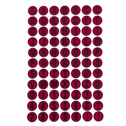 Comet Busters Red & White Printed Self-Adhesive Uppercase Alphabet & Numerals Stickers image 1