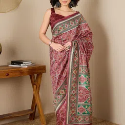 Mitera Silk Blend Ready to Wear Patola Saree-34