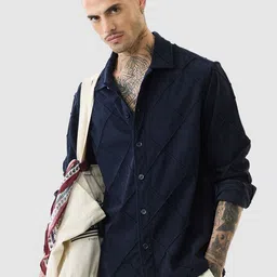Snitch Relaxed Textured Long Sleeves Overshirt-image-59