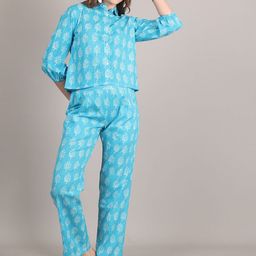 Jivitha Printed Cotton Shirt Collar Neck Shirt With Trousers Co-Ords-image-50