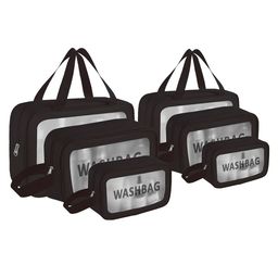 Kuber Industries Black 6 Pieces Makeup Organizer Bags with Zip & Hand Strap-23