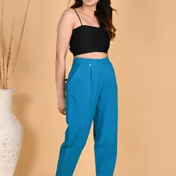 SKYTICK Women Textured Pleated Trousers-picture-23