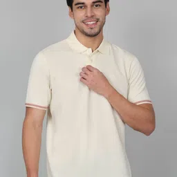 Cantabil Men Solid Polo Collar Cotton T-shirt-picture-3