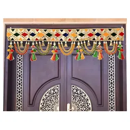 Aura Yellow & Red Pooja Mandir Toran-image-20