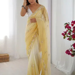 Anouk Embellished Beads and Stones Pure Chiffon Saree-36