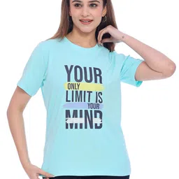 Moda Elementi Women Typography Printed Round Neck Cotton T-shirt-image-24