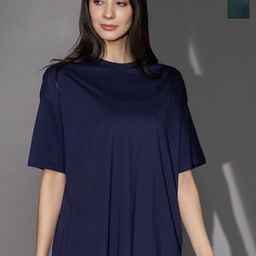 TITTLI Women Pack of 2 Solid Round Neck Pure Cotton Oversized T-shirts-image-53