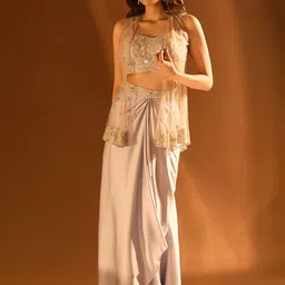 Samyukta Singhania Top & Shrug With Skirt Co-Ords-image-24