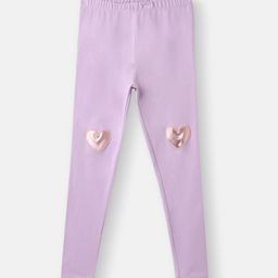 Nauti Nati Girls Cotton Heart Appliqu Leggings-55