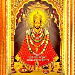 SUNINOW Gold-Toned & Red Shyam Baba Wooden Photo Frame-10