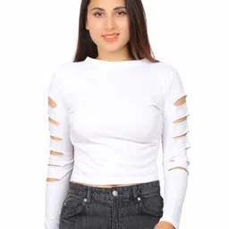 SAIOM Slit Sleeve Cotton Top-image-67