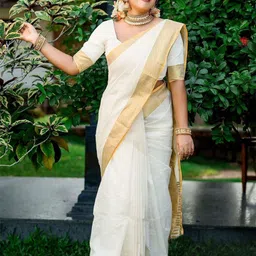 SUPERLAXMI Zari Silk Cotton Designer Kasavu Saree-picture-27
