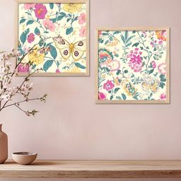 Kotart Brown & White 2 Pieces Wooden Floral and Botanical Wall Paintings-image-13