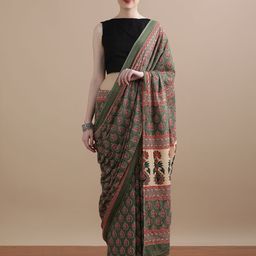Jaipur Kurti Floral Pure Cotton Saree-picture-38